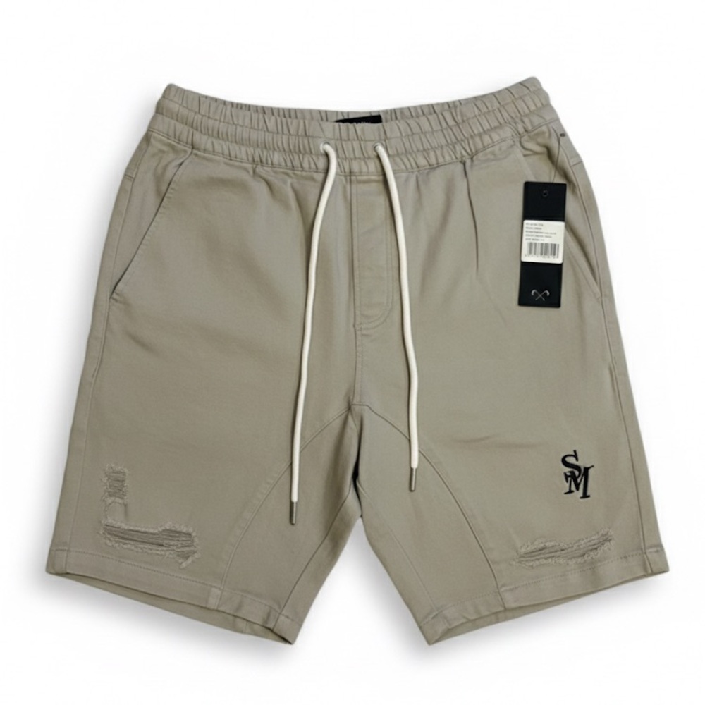 Culture Kings Saint morta grey denim Men distressed Shorts